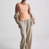 Cotton-rich ribbed racerback tank