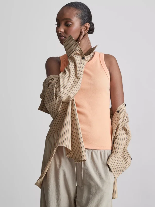 Cotton-rich ribbed racerback tank