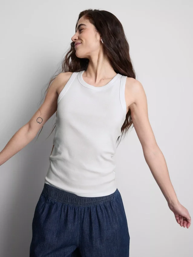 Cotton rich ribbed racerback tank