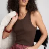 Cotton-rich ribbed racerback tank