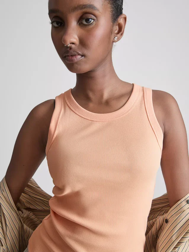 Cotton-rich ribbed racerback tank