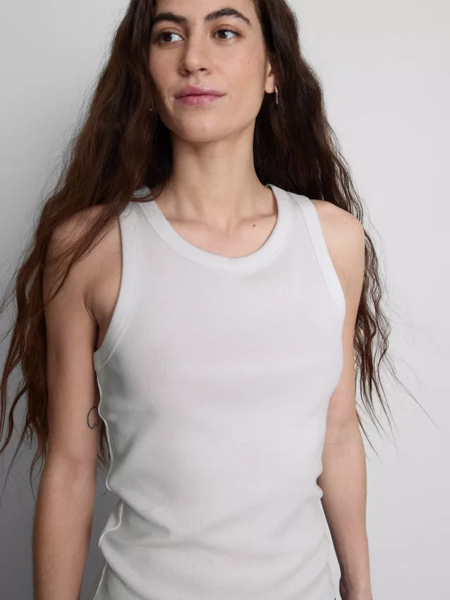 Cotton rich ribbed racerback tank