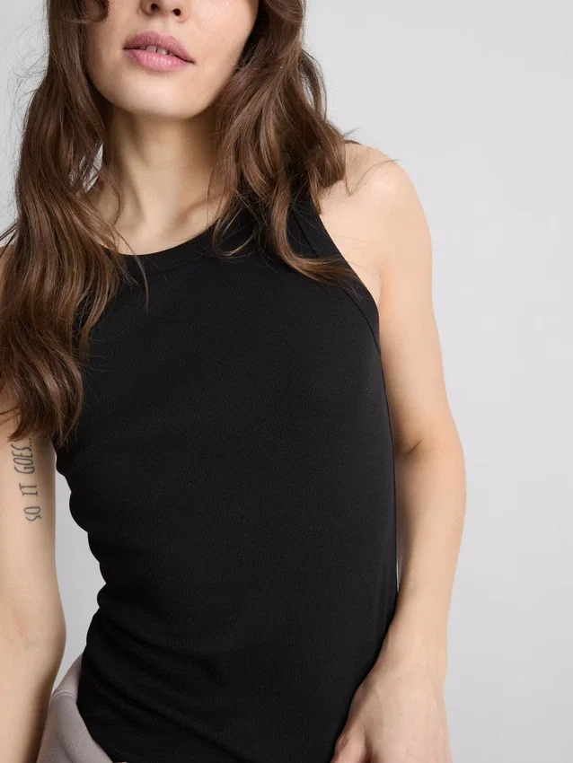 Cotton rich ribbed racerback tank