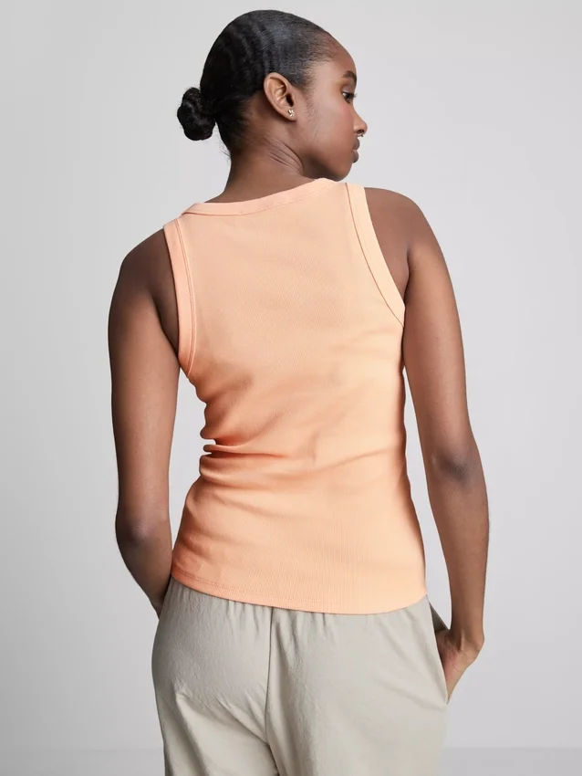 Cotton-rich ribbed racerback tank