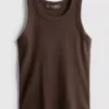Cotton-rich ribbed racerback tank