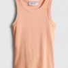 Cotton-rich ribbed racerback tank