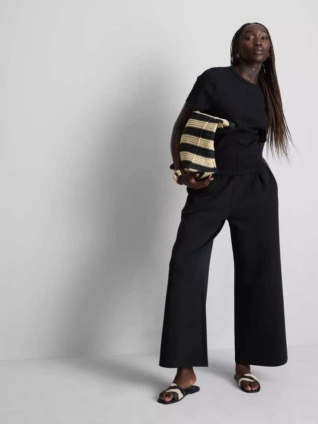 Cotton-rich seam-detail boxy tee