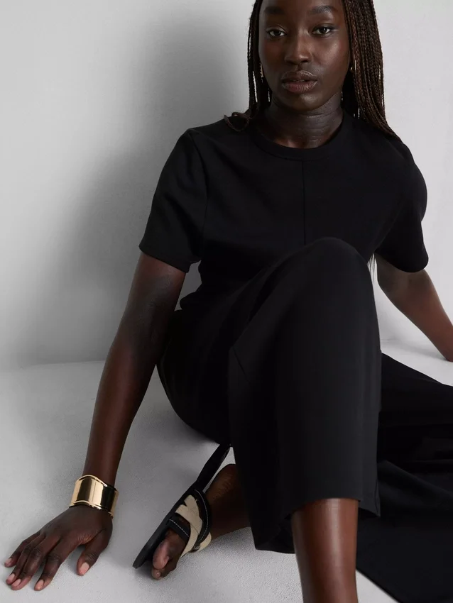 Cotton-rich seam-detail boxy tee