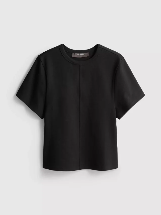 Cotton-rich seam-detail boxy tee