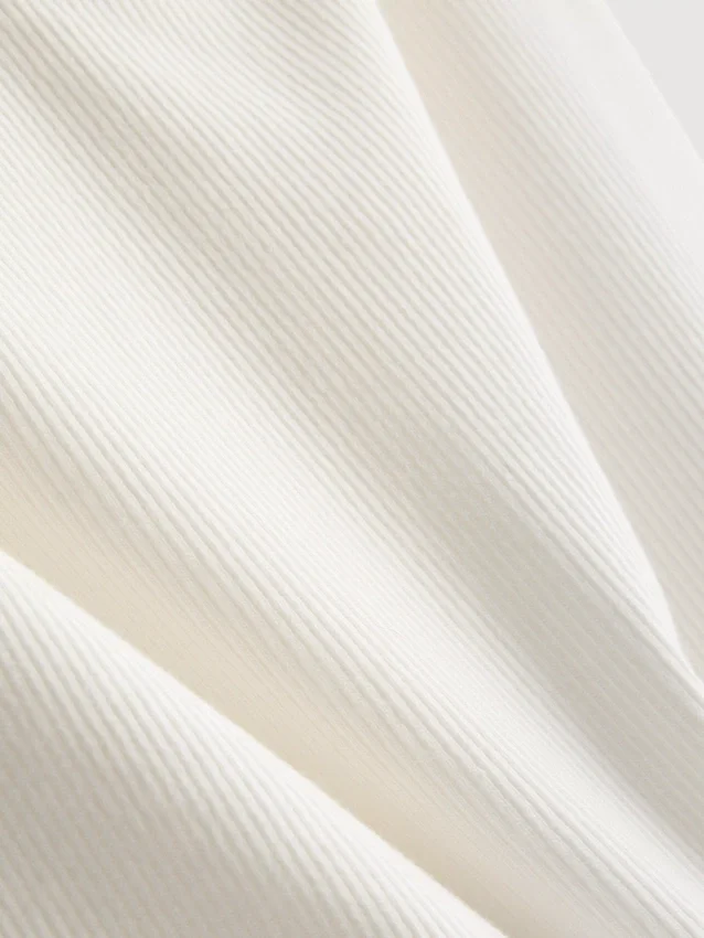 Cotton-rich short-sleeve bardot top
