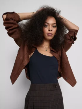 Cotton rich stretch cami top