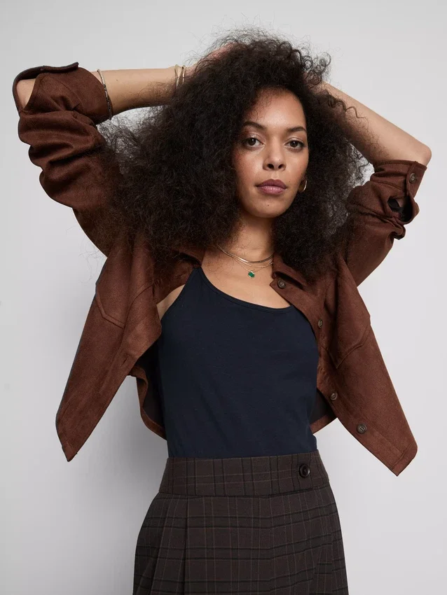 Cotton rich stretch cami top