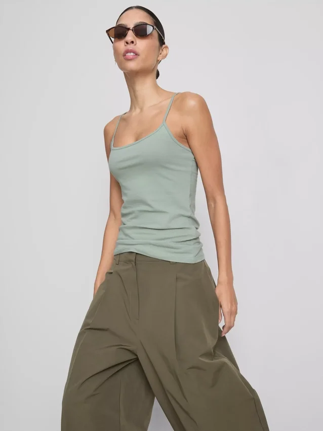 Cotton rich stretch cami top