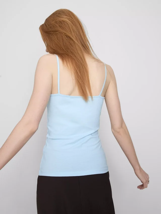 Cotton rich stretch cami top