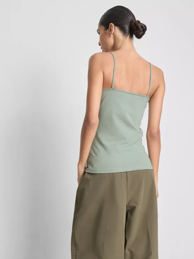 Cotton rich stretch cami top