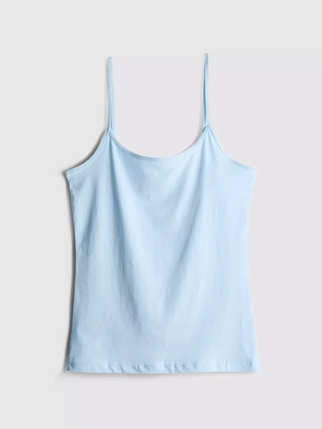 Cotton rich stretch cami top