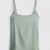 Cotton rich stretch cami top