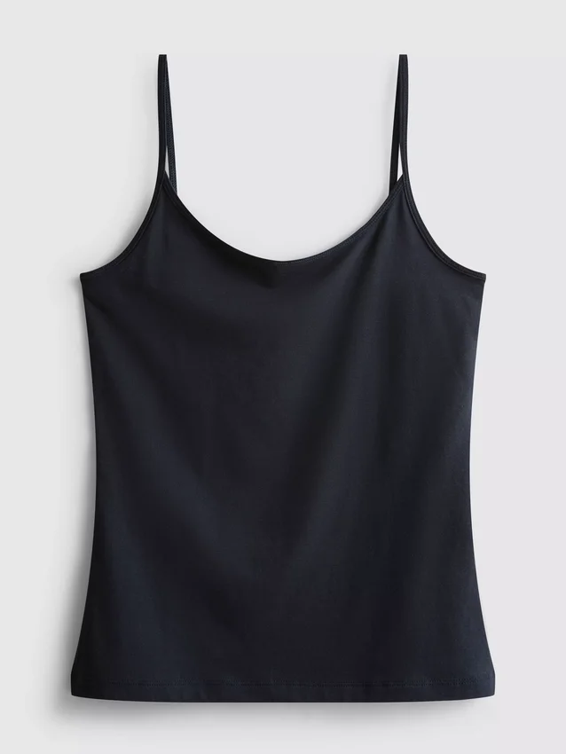 Cotton rich stretch cami top