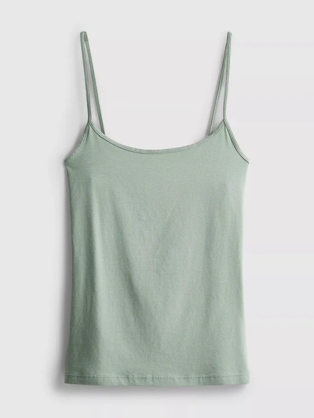 Cotton rich stretch cami top