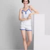Cotton-rich stretch shorty pajamas