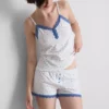 Cotton-rich stretch shorty pajamas