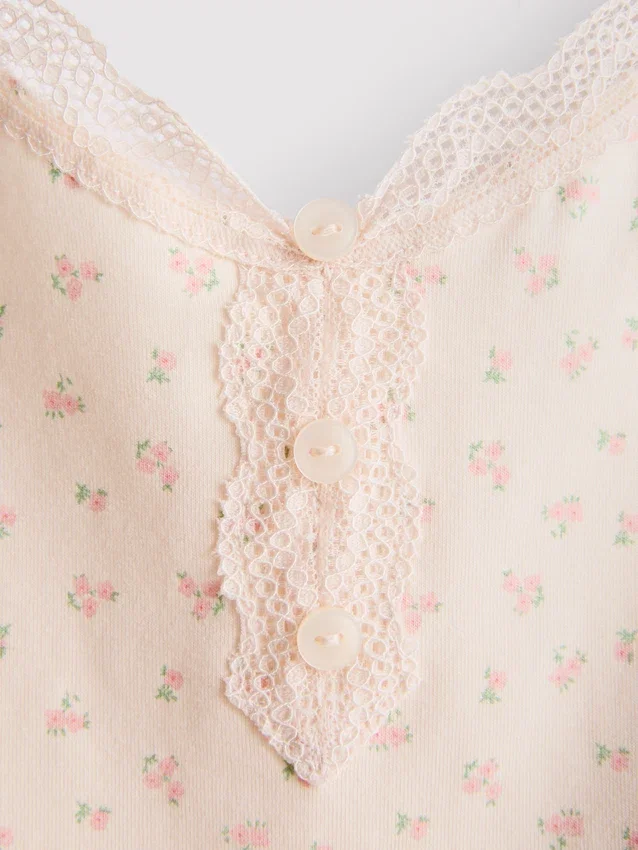 Cotton-rich stretch shorty pajamas