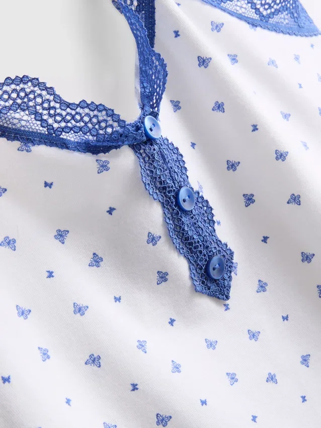 Cotton-rich stretch shorty pajamas
