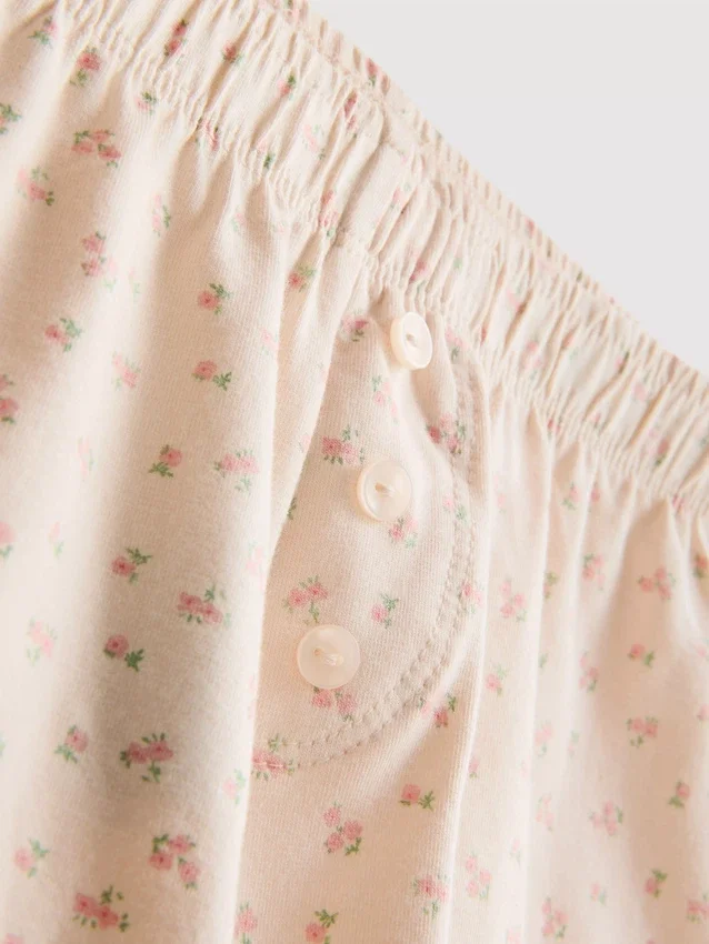 Cotton-rich stretch shorty pajamas