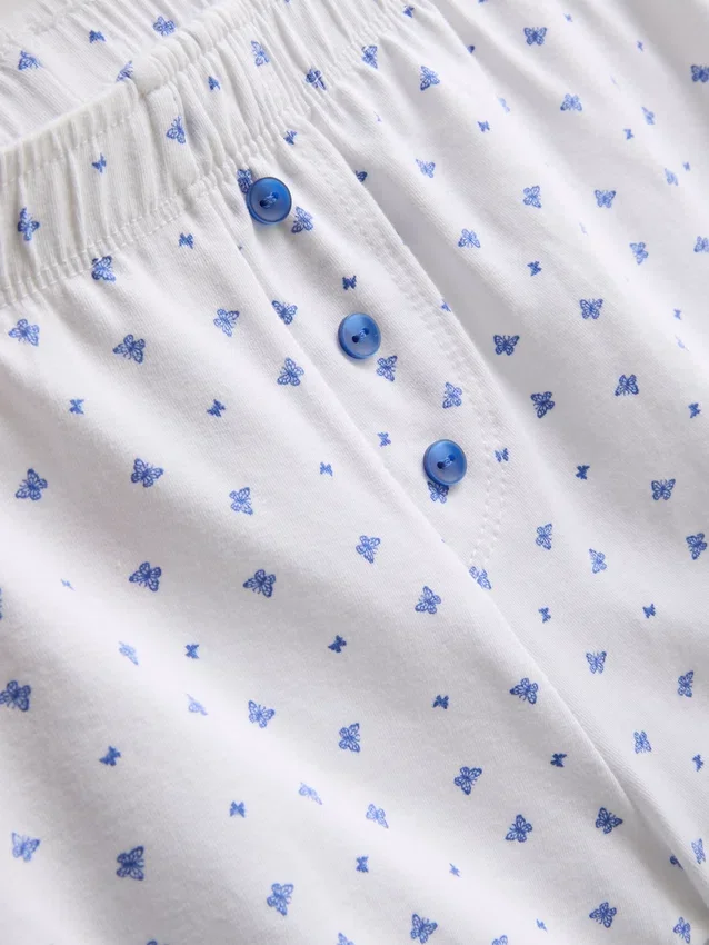 Cotton-rich stretch shorty pajamas