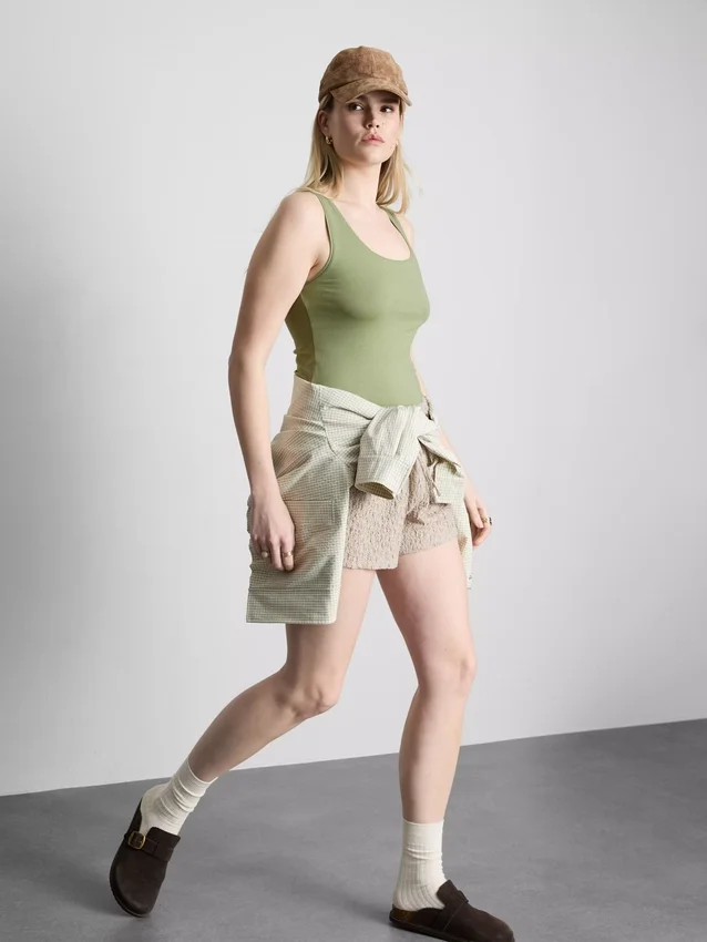 Cotton rich stretch tank