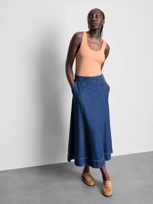 Cotton rich stretch tank