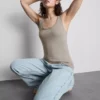 Cotton rich stretch tank