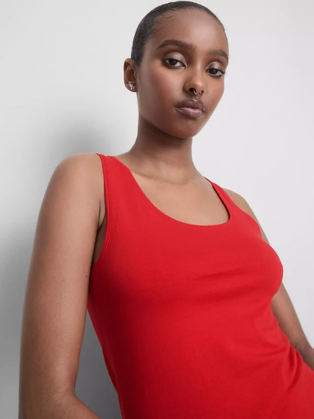 Cotton rich stretch tank
