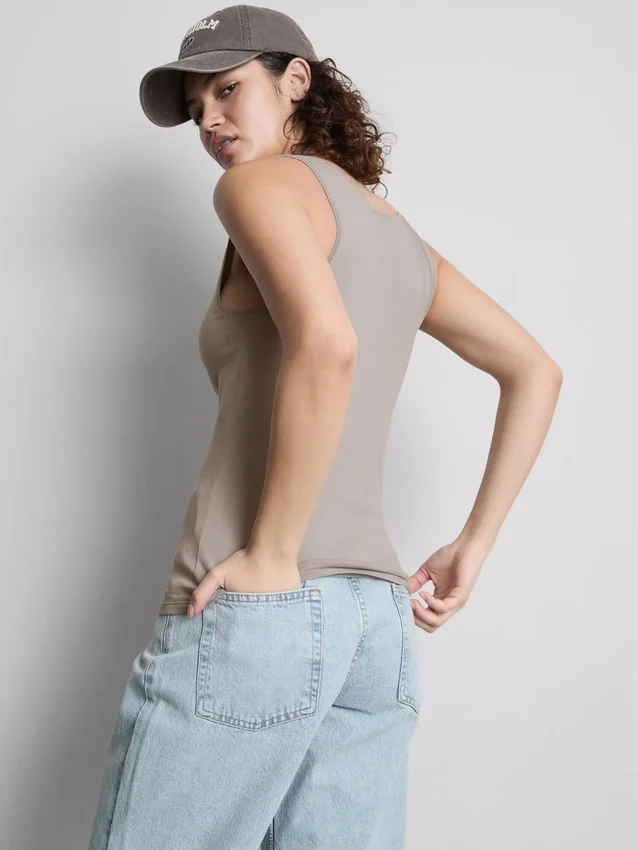 Cotton rich stretch tank