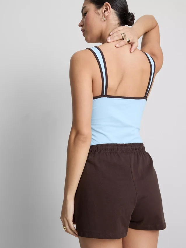 Cotton-rich sweetheart tank top