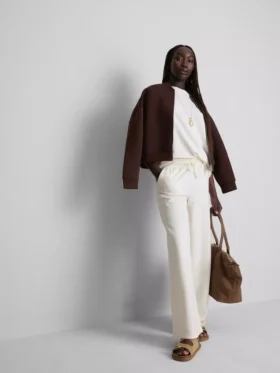 Cotton rich wide leg sweatpants