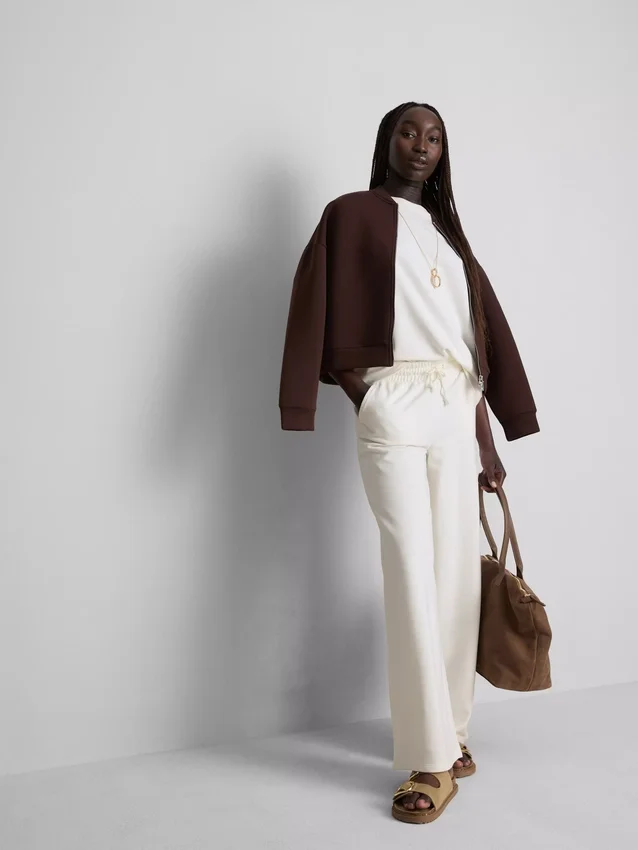Cotton rich wide leg sweatpants