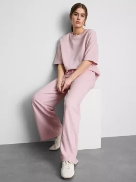 Cotton rich wide leg sweatpants