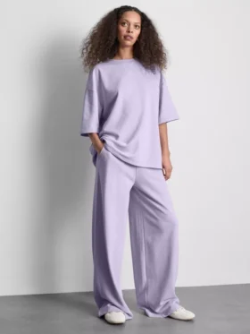 Cotton rich wide leg sweatpants