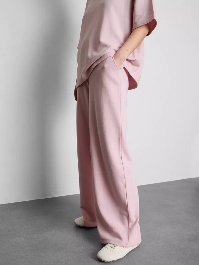 Cotton rich wide leg sweatpants