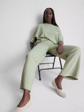 Cotton rich wide leg sweatpants