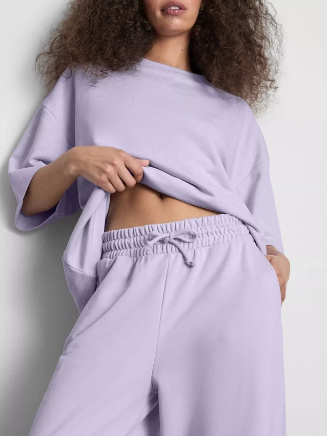 Cotton rich wide leg sweatpants