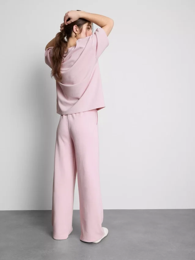 Cotton rich wide leg sweatpants