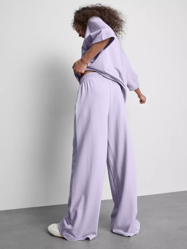 Cotton rich wide leg sweatpants
