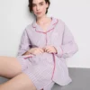 Cotton room service striped pajama shorts