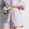 Cotton room service striped pajama shorts