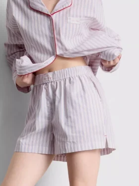 Cotton room service striped pajama shorts