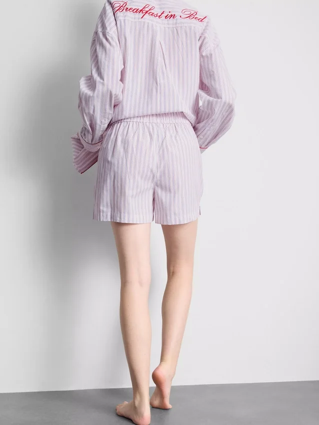 Cotton room service striped pajama shorts