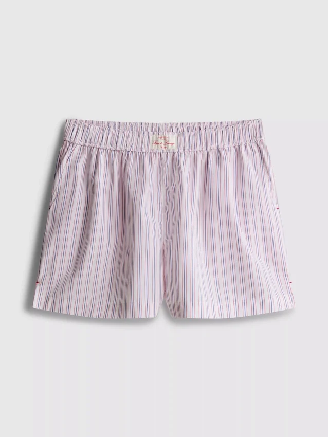 Cotton room service striped pajama shorts