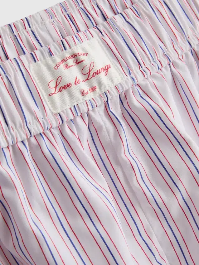 Cotton room service striped pajama shorts